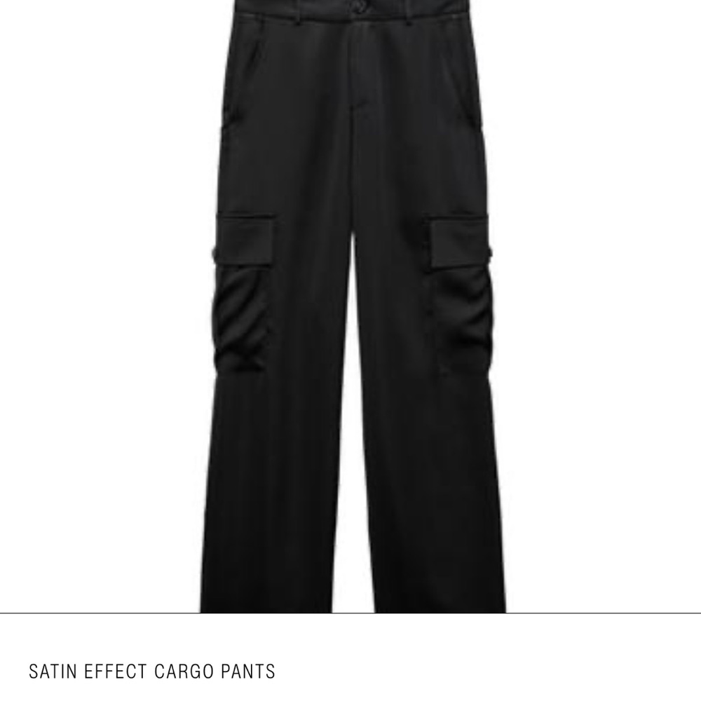 Women’s Silk Black Cargo Pants